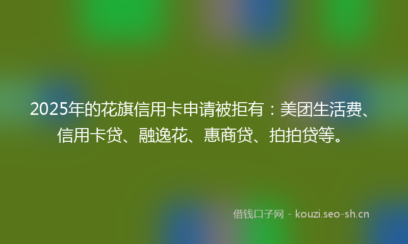 2025年的花旗信用卡申请被拒有：美团生活费、信用卡贷、融逸花、惠商贷、拍拍贷等。