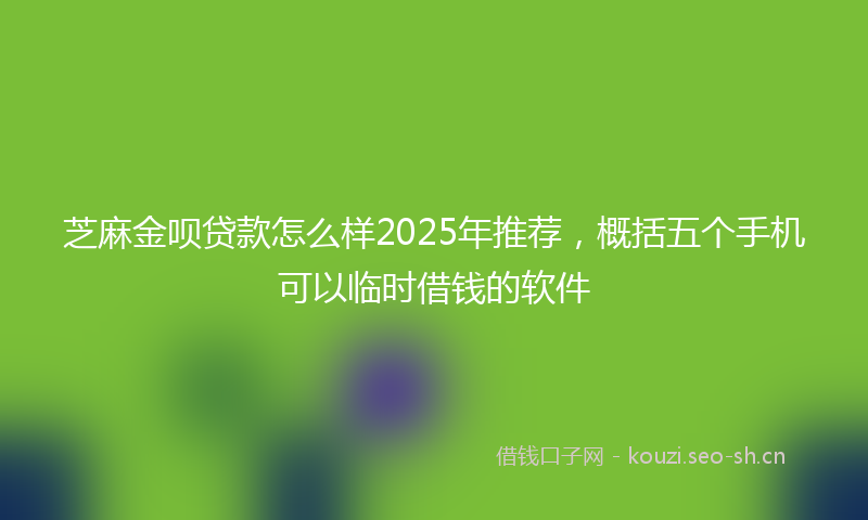 芝麻金呗贷款怎么样2025年推荐，概括五个手机可以临时借钱的软件