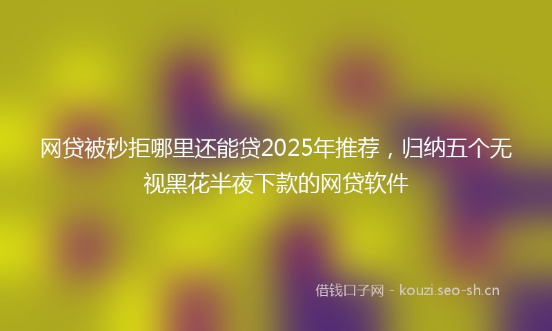 网贷被秒拒哪里还能贷2025年推荐，归纳五个无视黑花半夜下款的网贷软件