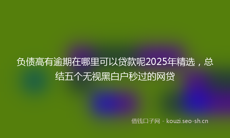 负债高有逾期在哪里可以贷款呢2025年精选，总结五个无视黑白户秒过的网贷