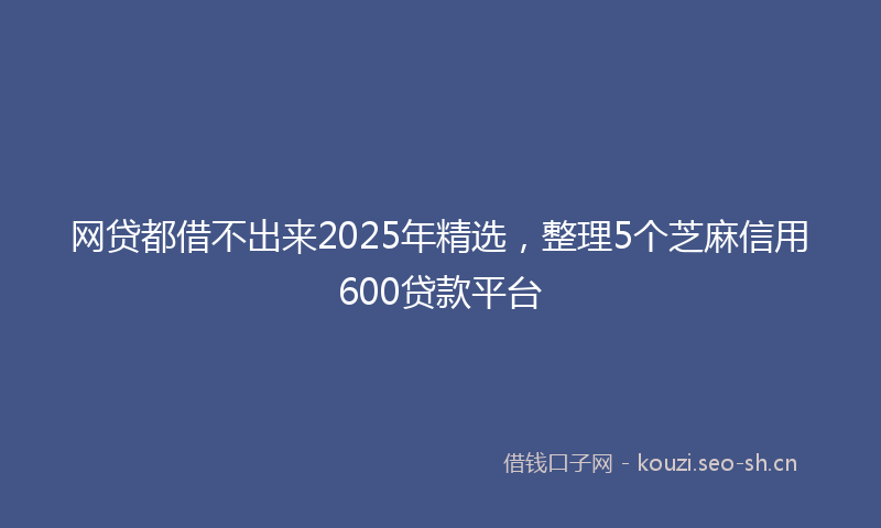网贷都借不出来2025年精选，整理5个芝麻信用600贷款平台