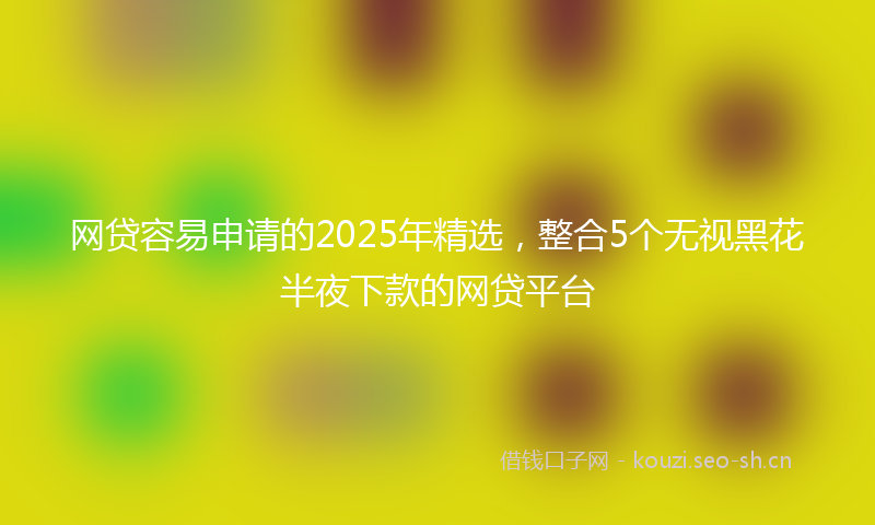 网贷容易申请的2025年精选，整合5个无视黑花半夜下款的网贷平台