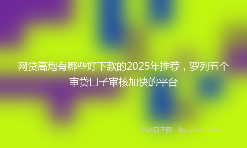 网贷高炮有哪些好下款的2025年推荐，罗列五个审贷口子审核加快的平台