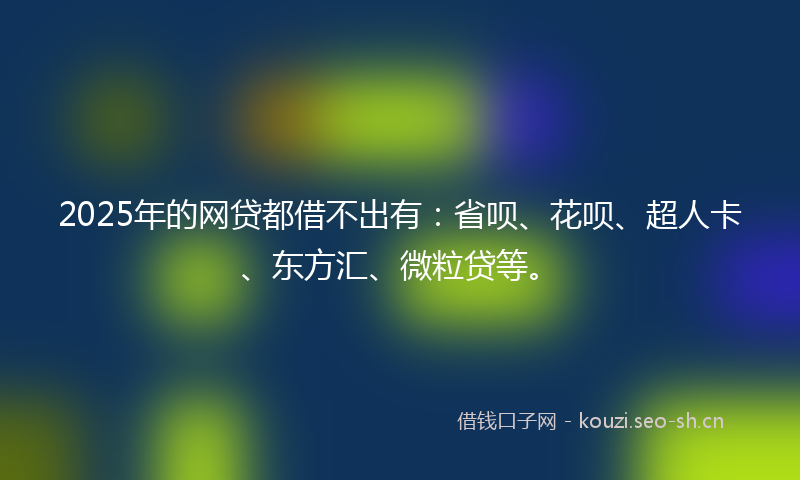 2025年的网贷都借不出有：省呗、花呗、超人卡、东方汇、微粒贷等。