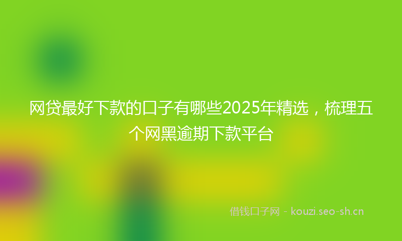 网贷最好下款的口子有哪些2025年精选，梳理五个网黑逾期下款平台