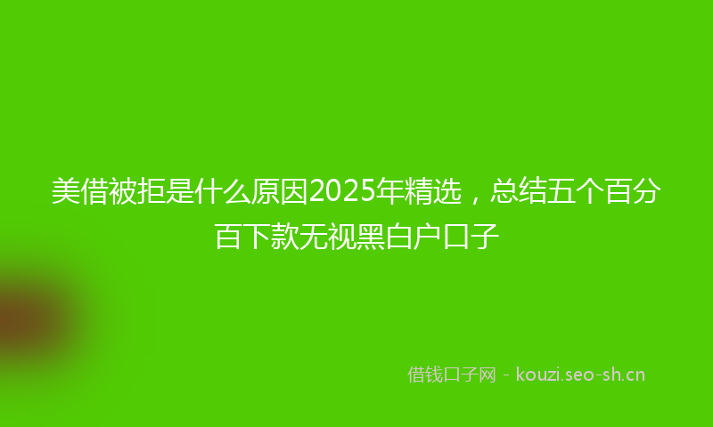 美借被拒是什么原因2025年精选，总结五个百分百下款无视黑白户口子