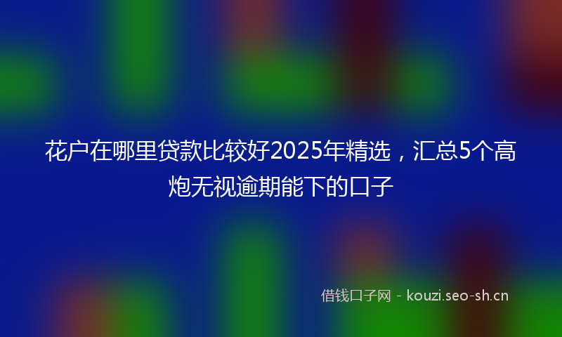 花户在哪里贷款比较好2025年精选，汇总5个高炮无视逾期能下的口子