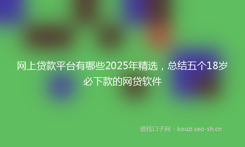 网上贷款平台有哪些2025年精选，总结五个18岁必下款的网贷软件