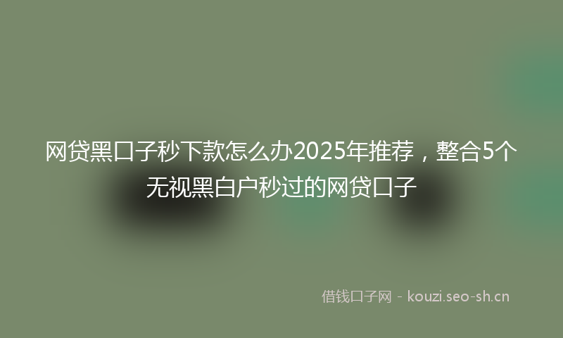 网贷黑口子秒下款怎么办2025年推荐，整合5个无视黑白户秒过的网贷口子