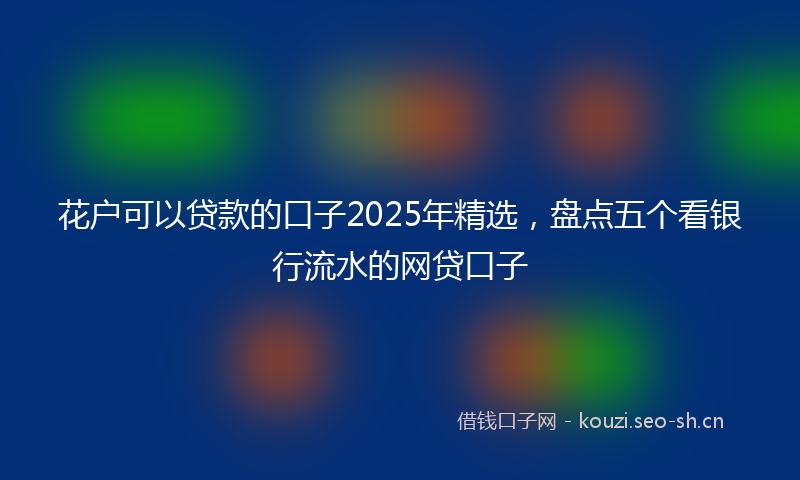 花户可以贷款的口子2025年精选，盘点五个看银行流水的网贷口子