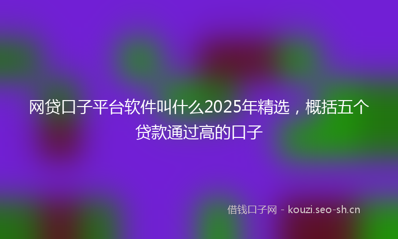 网贷口子平台软件叫什么2025年精选，概括五个贷款通过高的口子