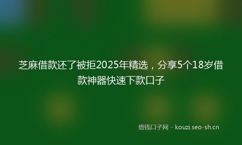 芝麻借款还了被拒2025年精选，分享5个18岁借款神器快速下款口子