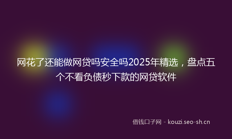 网花了还能做网贷吗安全吗2025年精选,盘点五个不看负债秒下款的网贷软件