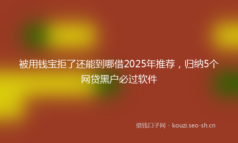被用钱宝拒了还能到哪借2025年推荐，归纳5个网贷黑户必过软件
