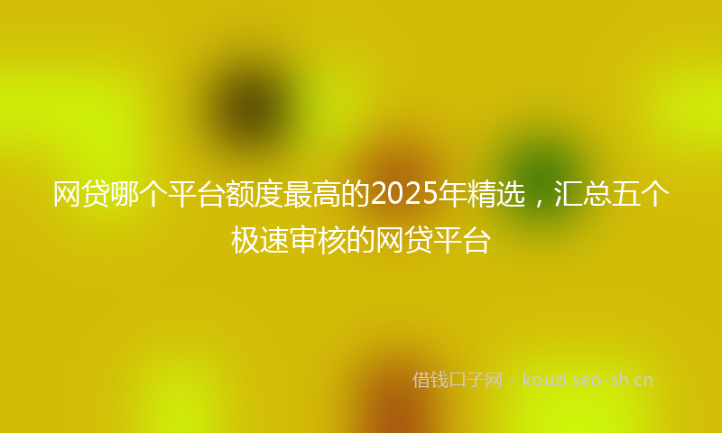 网贷哪个平台额度最高的2025年精选，汇总五个极速审核的网贷平台