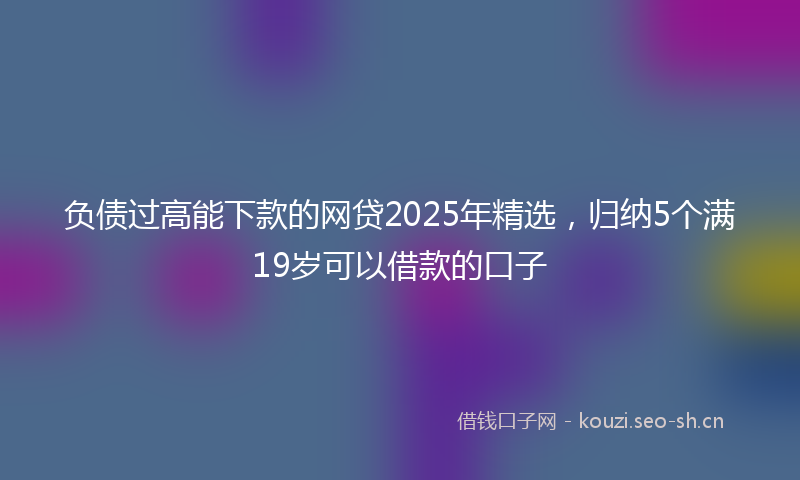 负债过高能下款的网贷2025年精选，归纳5个满19岁可以借款的口子