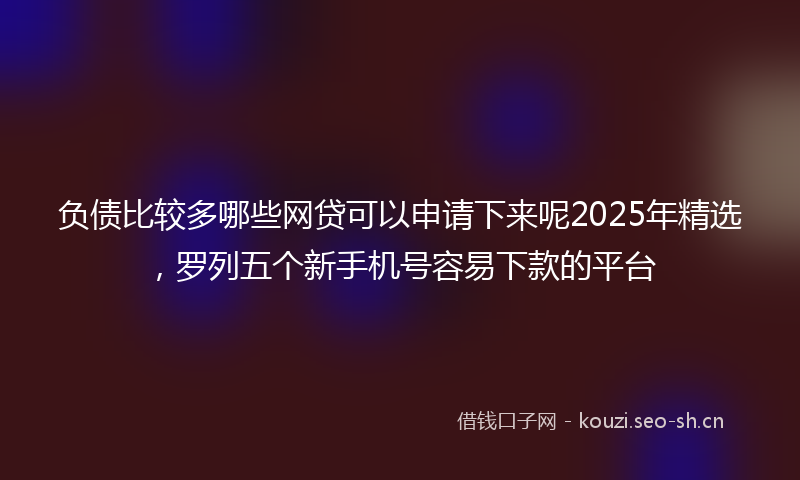 负债比较多哪些网贷可以申请下来呢2025年精选，罗列五个新手机号容易下款的平台