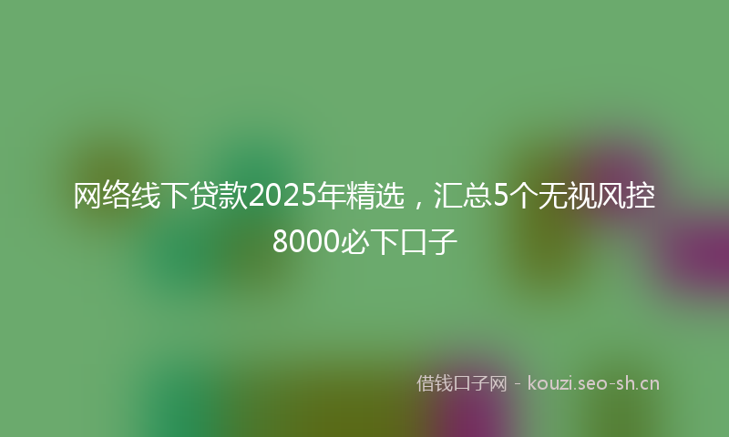 网络线下贷款2025年精选，汇总5个无视风控8000必下口子