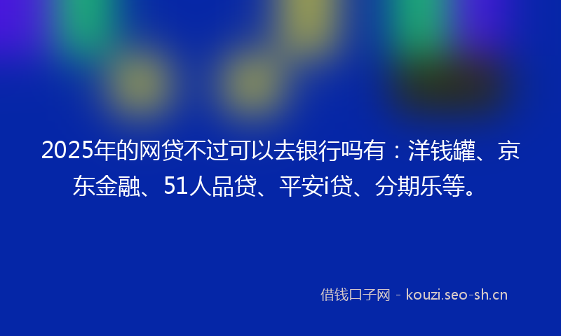 2025年的网贷不过可以去银行吗有：洋钱罐、京东金融、51人品贷、平安i贷、分期乐等。