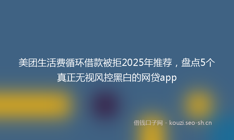 美团生活费循环借款被拒2025年推荐，盘点5个真正无视风控黑白的网贷app