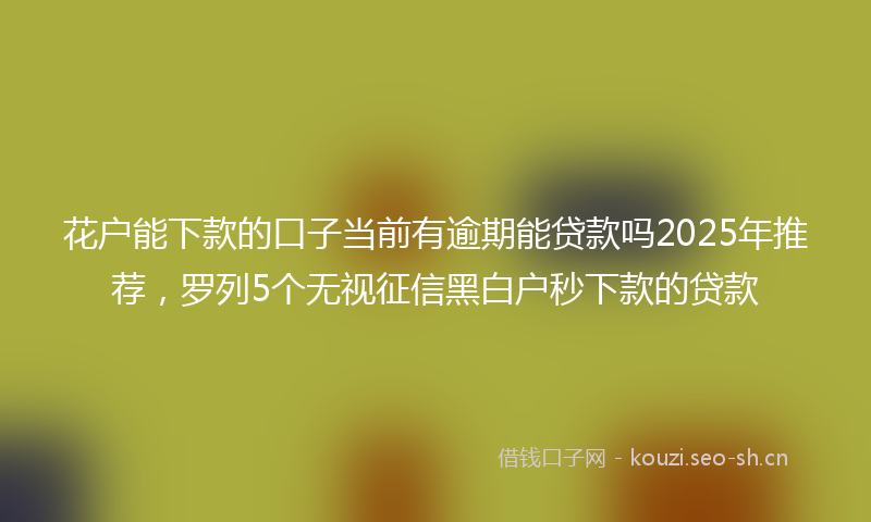 花户能下款的口子当前有逾期能贷款吗2025年推荐，罗列5个无视征信黑白户秒下款的贷款