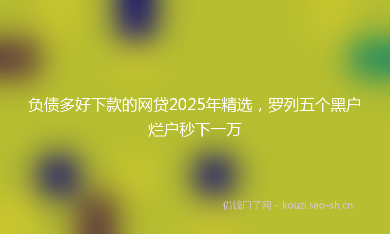 负债多好下款的网贷2025年精选，罗列五个黑户烂户秒下一万