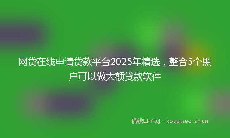 网贷在线申请贷款平台2025年精选，整合5个黑户可以做大额贷款软件