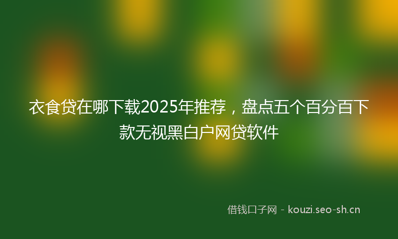 衣食贷在哪下载2025年推荐，盘点五个百分百下款无视黑白户网贷软件
