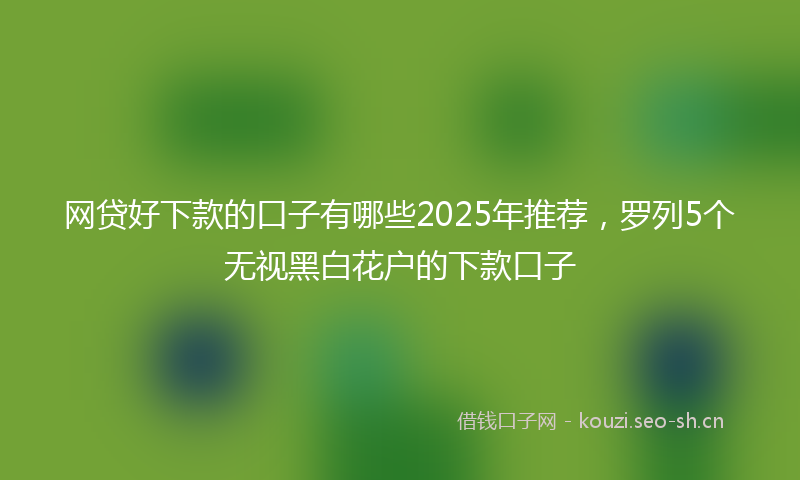 网贷好下款的口子有哪些2025年推荐,罗列5个无视黑白花户的下款口子