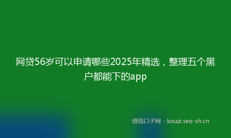 网贷56岁可以申请哪些2025年精选，整理五个黑户都能下的app