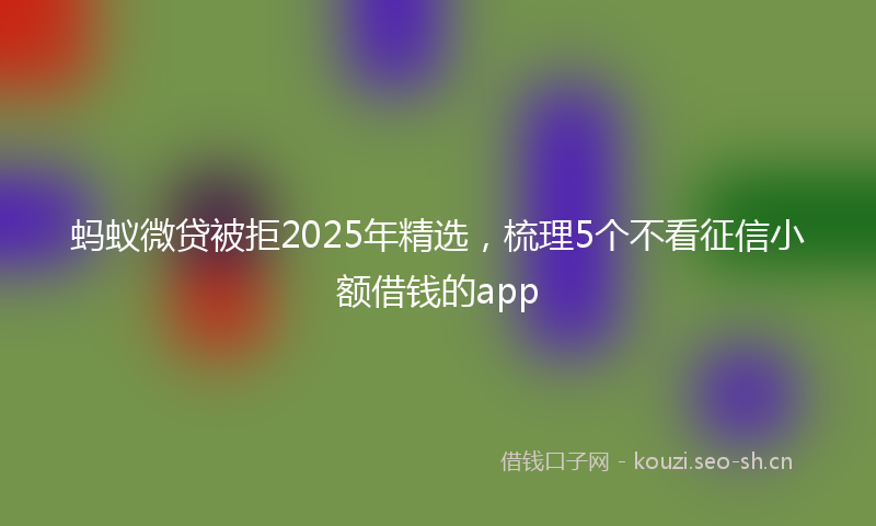 蚂蚁微贷被拒2025年精选，梳理5个不看征信小额借钱的app