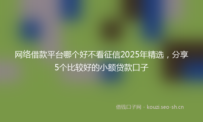 网络借款平台哪个好不看征信2025年精选，分享5个比较好的小额贷款口子