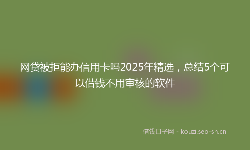网贷被拒能办信用卡吗2025年精选，总结5个可以借钱不用审核的软件