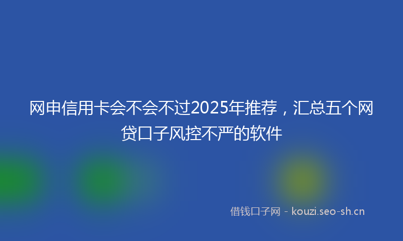 网申信用卡会不会不过2025年推荐，汇总五个网贷口子风控不严的软件