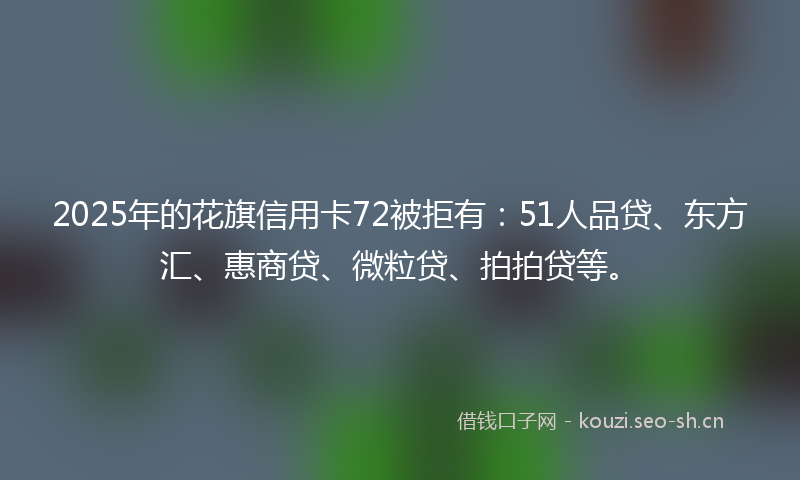 2025年的花旗信用卡72被拒有：51人品贷、东方汇、惠商贷、微粒贷、拍拍贷等。