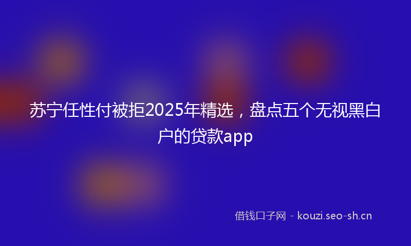 苏宁任性付被拒2025年精选，盘点五个无视黑白户的贷款app