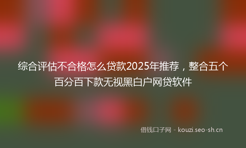 综合评估不合格怎么贷款2025年推荐，整合五个百分百下款无视黑白户网贷软件