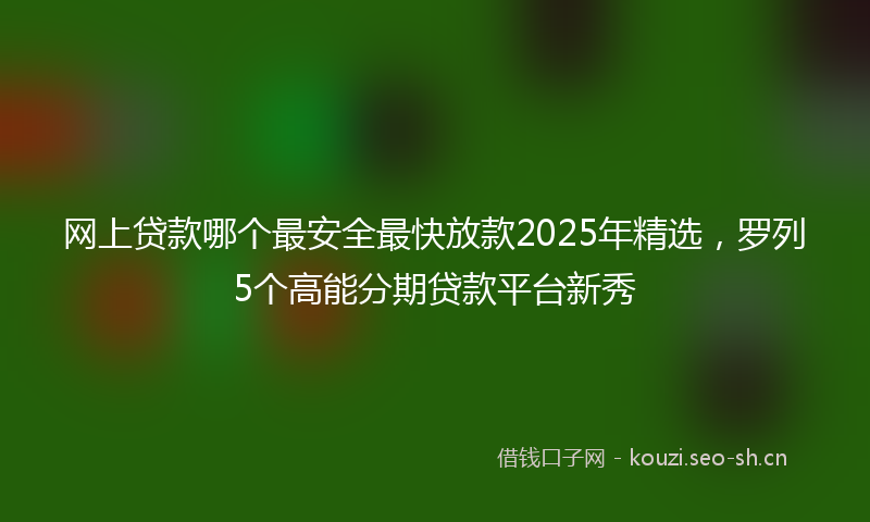 网上贷款哪个最安全最快放款2025年精选，罗列5个高能分期贷款平台新秀