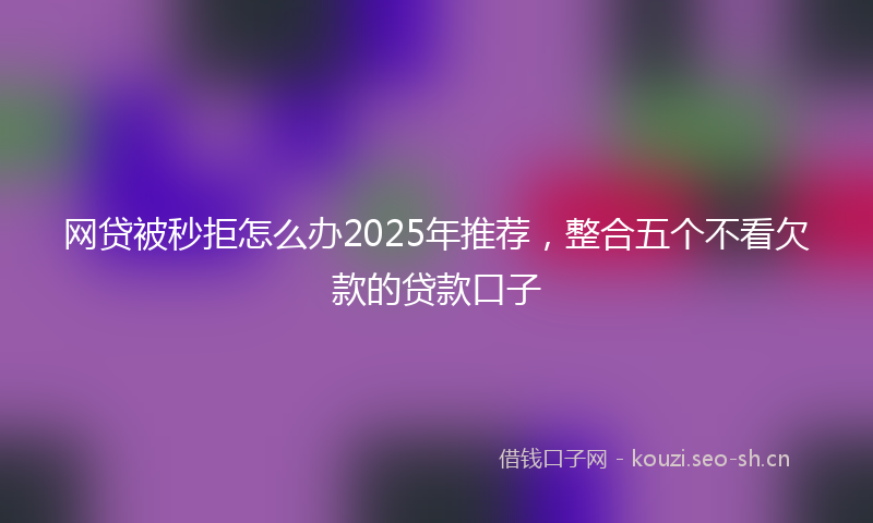 网贷被秒拒怎么办2025年推荐，整合五个不看欠款的贷款口子