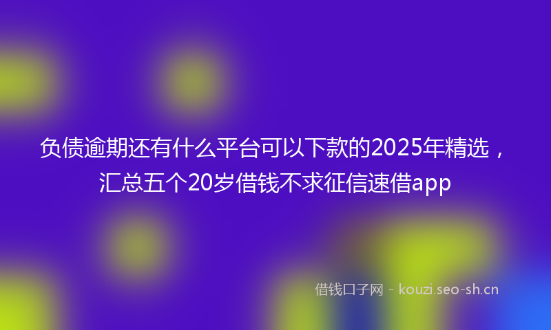 负债逾期还有什么平台可以下款的2025年精选，汇总五个20岁借钱不求征信速借app