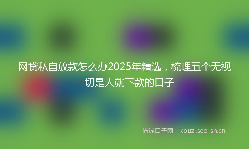 网贷私自放款怎么办2025年精选，梳理五个无视一切是人就下款的口子