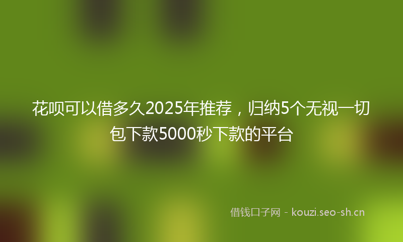 花呗可以借多久2025年推荐，归纳5个无视一切包下款5000秒下款的平台