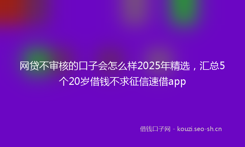 网贷不审核的口子会怎么样2025年精选，汇总5个20岁借钱不求征信速借app