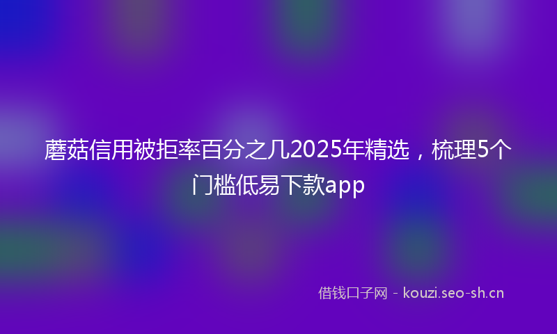 蘑菇信用被拒率百分之几2025年精选，梳理5个门槛低易下款app