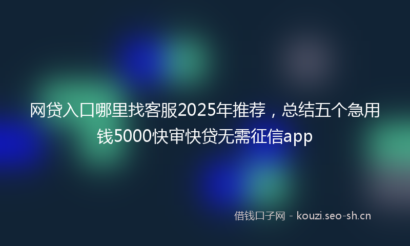 网贷入口哪里找客服2025年推荐,总结五个急用钱5000快审快贷无需征信app