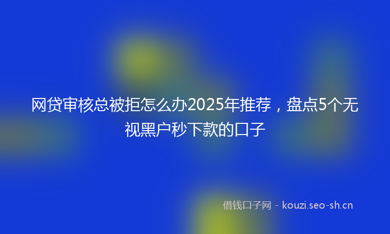 网贷审核总被拒怎么办2025年推荐，盘点5个无视黑户秒下款的口子