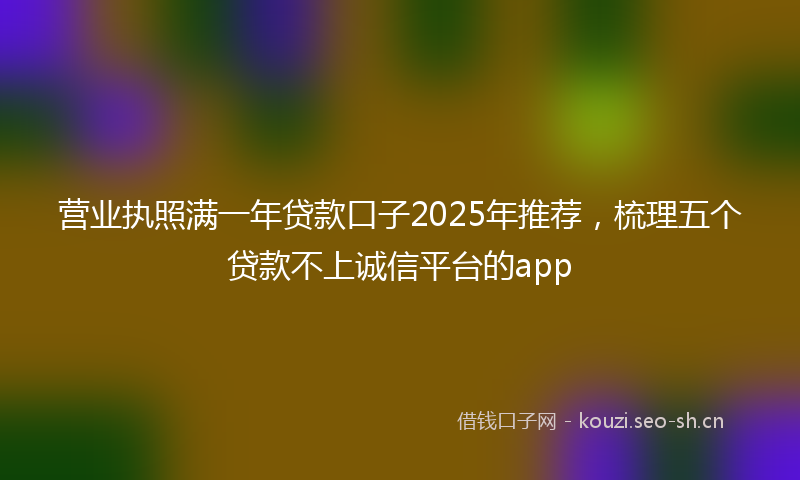 营业执照满一年贷款口子2025年推荐，梳理五个贷款不上诚信平台的app