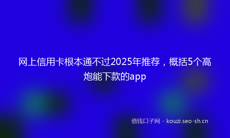网上信用卡根本通不过2025年推荐，概括5个高炮能下款的app