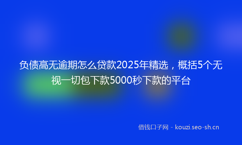 负债高无逾期怎么贷款2025年精选，概括5个无视一切包下款5000秒下款的平台