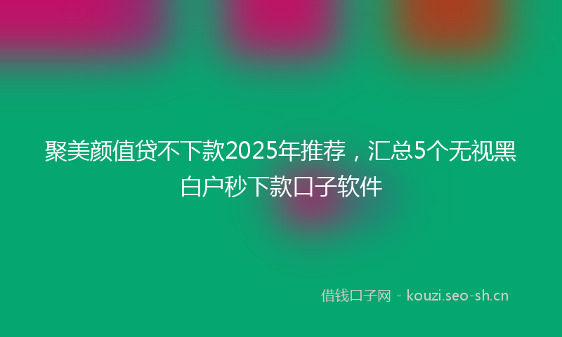 聚美颜值贷不下款2025年推荐，汇总5个无视黑白户秒下款口子软件